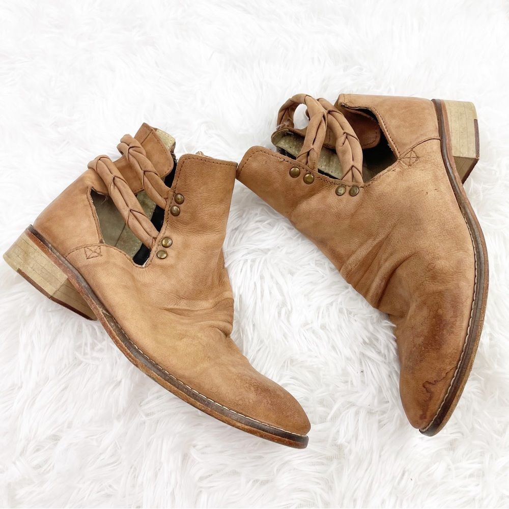 Free People Landslide Braided Leather Ankle Booties - Picture 6 of 12